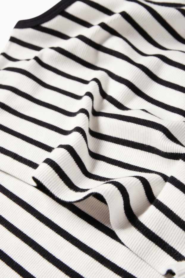 Damen - Still-Bodycon-Kleid - gerippt - gestreift - schwarz / weiss