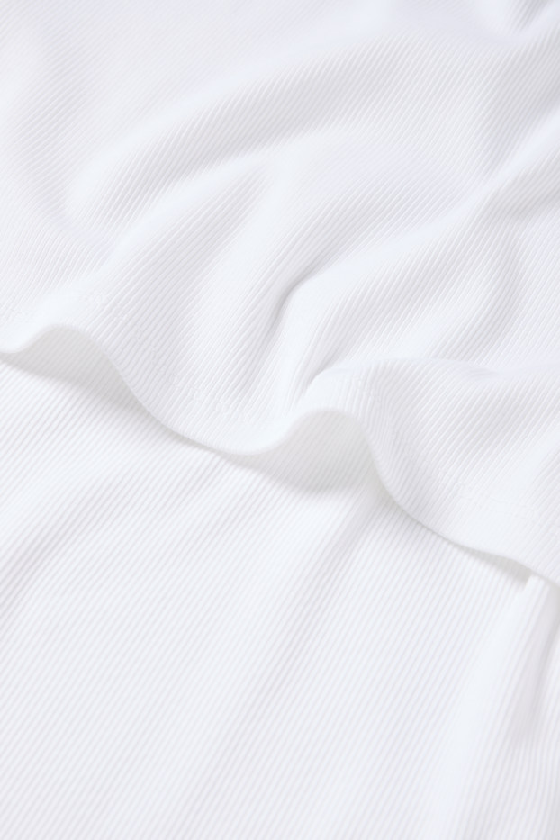 Femmes - Haut d’allaitement - finition côtelée - blanc