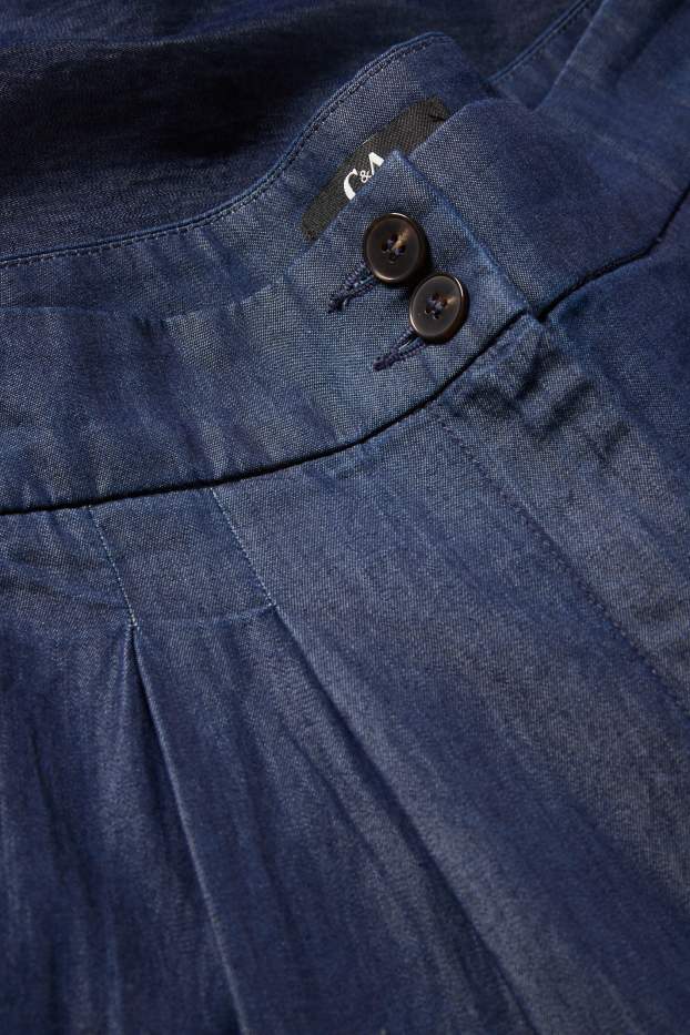 Damen - Wide Leg Jeans - High Waist - dunkeljeansblau