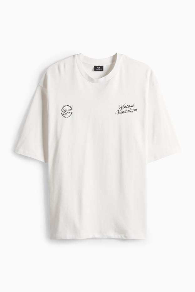 Bărbați - Tricou - supradimensionat - alb