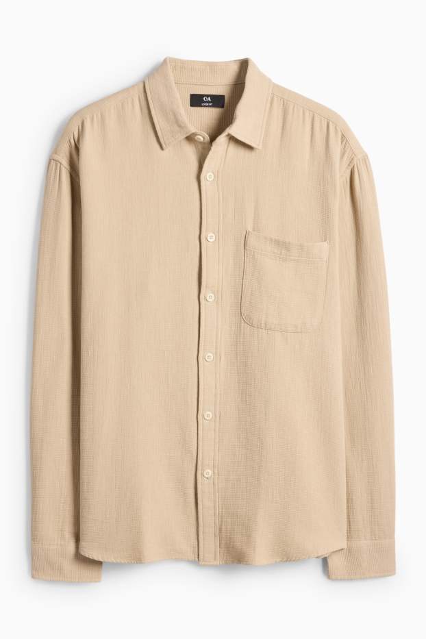 Men - Shirt - beige