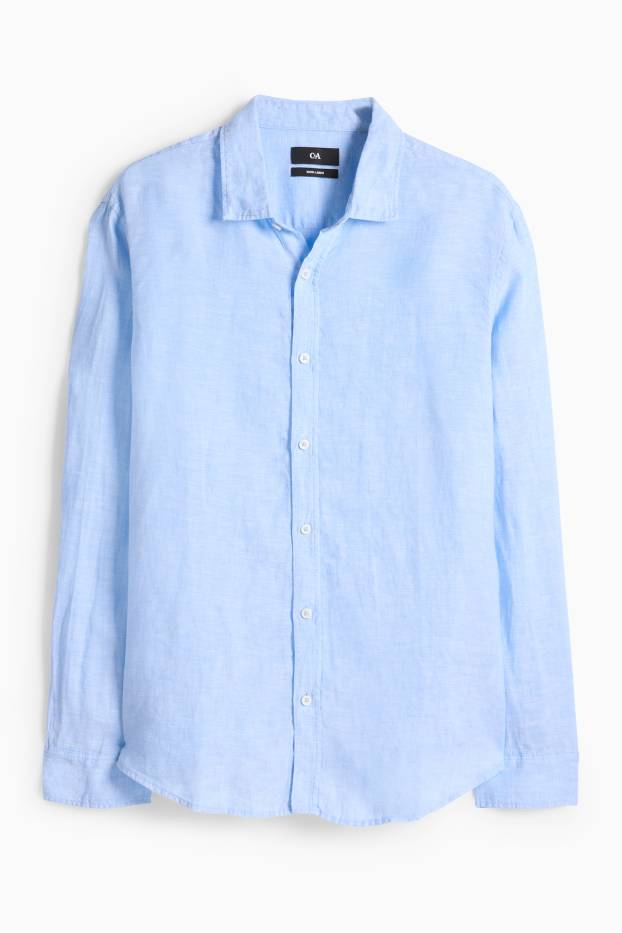 Herren - Leinenhemd - Regular Fit - Kent - hellblau