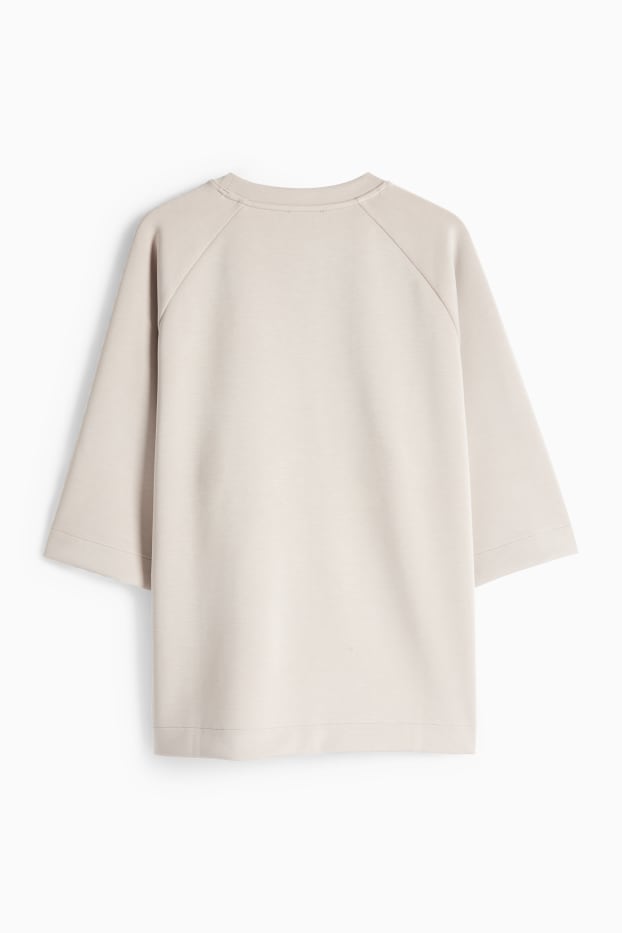 Women - Oversized sweatshirt - beige