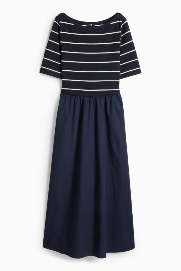 Damen - Fit & Flare Kleid - dunkelblau