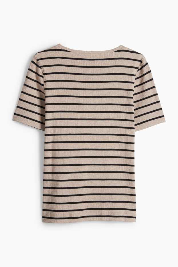 Dámské - Tričko - černá/béžová