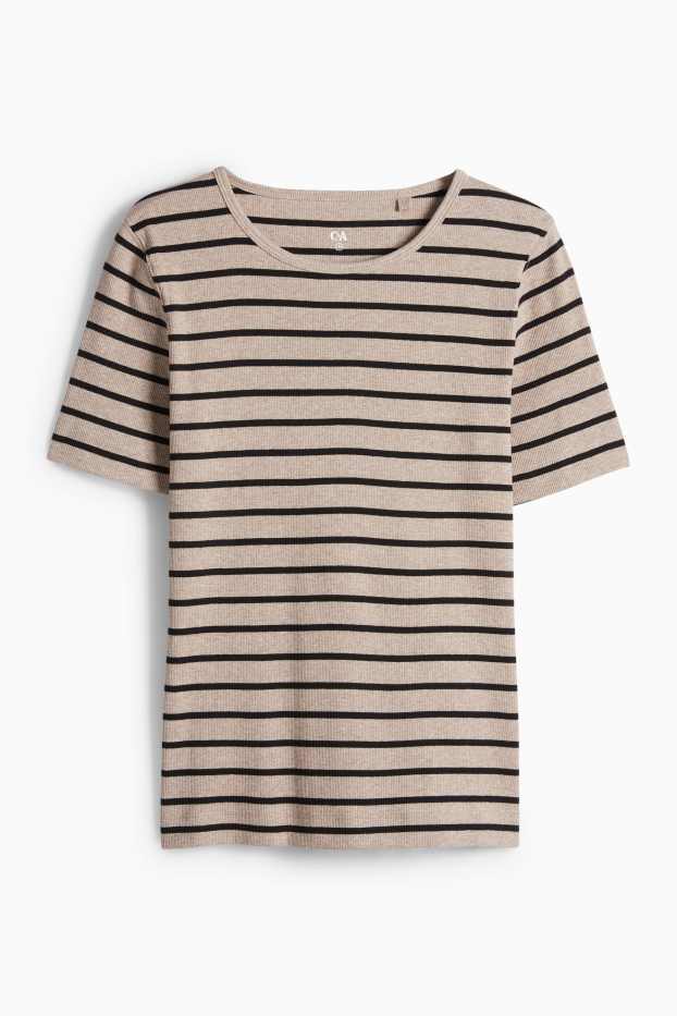 Dámské - Tričko - černá/béžová