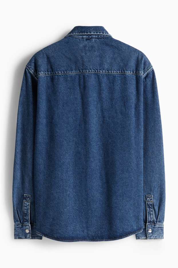 Hommes - Chemise en jean - Oversize - col kent - jean bleu