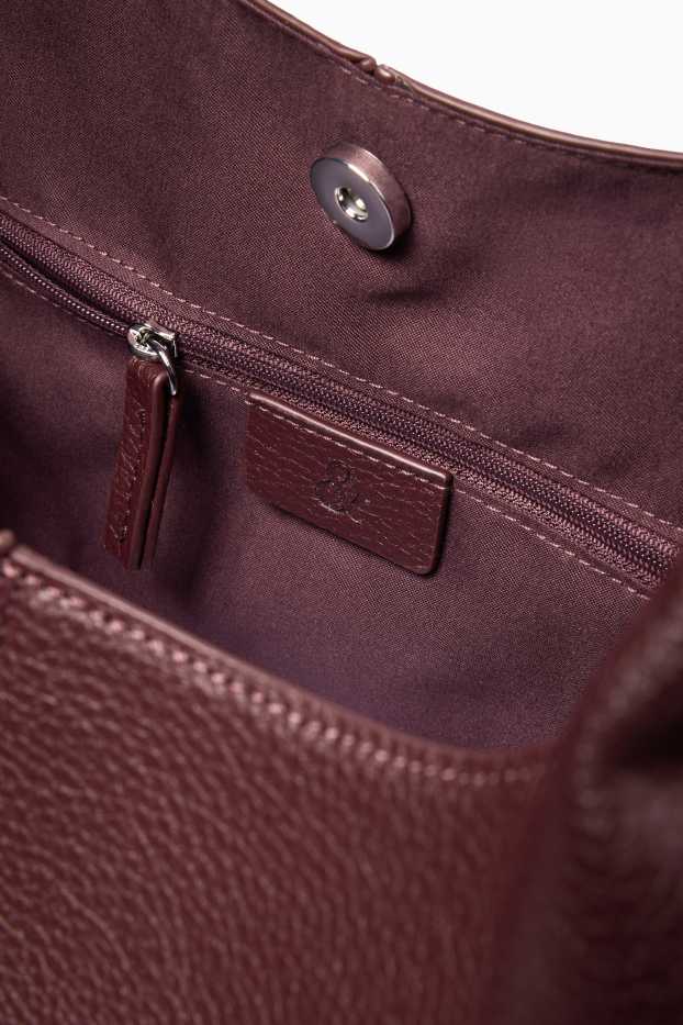 Women - Large shopper - faux leather - bordeaux