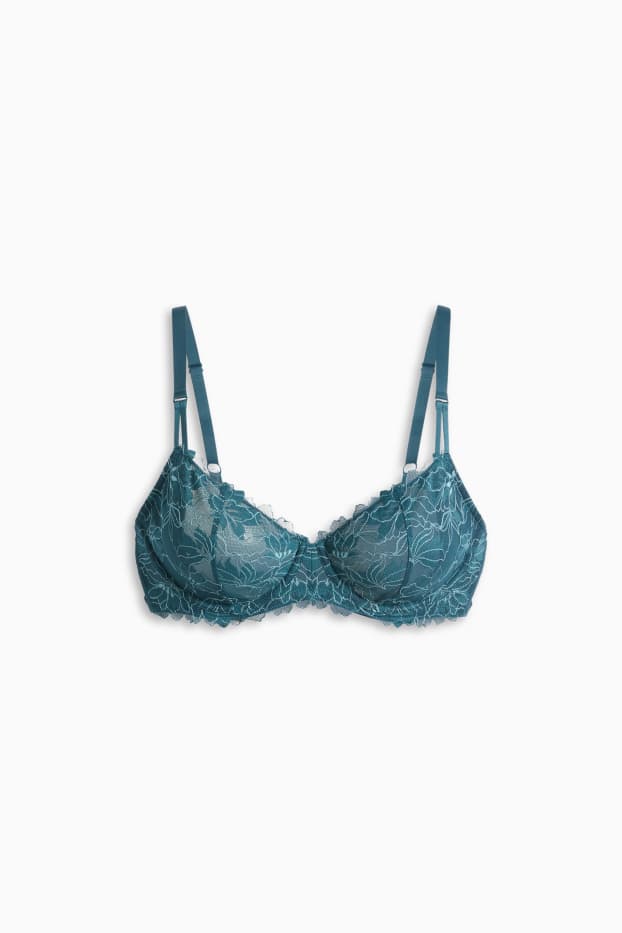 Women - Underwire bra - non-padded - dark green