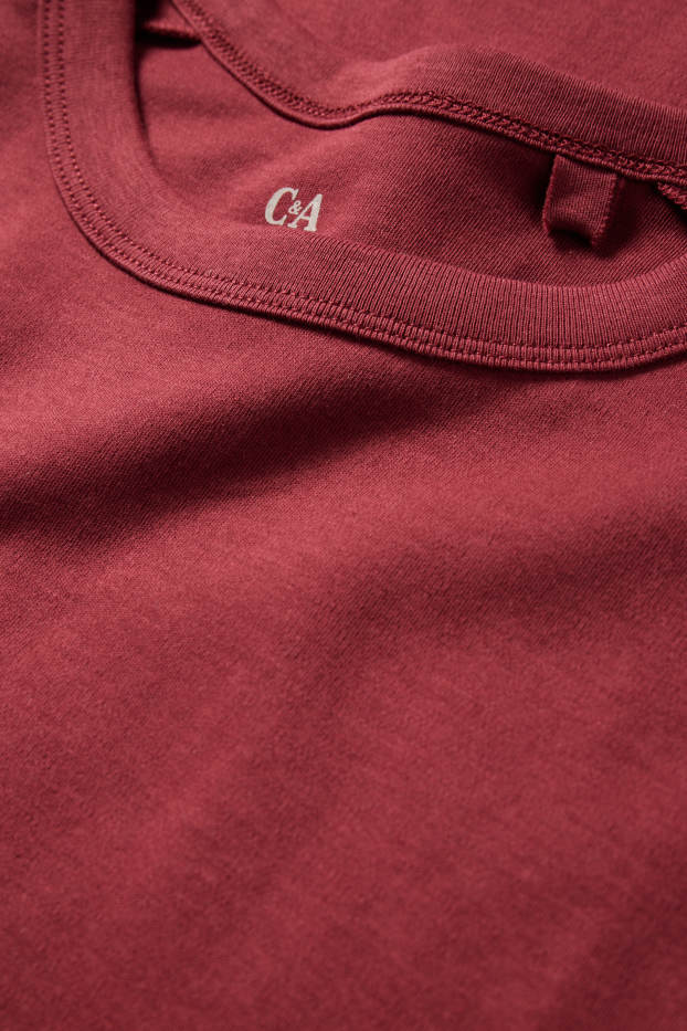 Femmes - Robe-T-shirt - rouge foncé