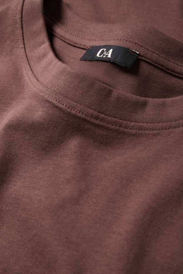 Femmes - Robe-T-shirt - straight fit - marron foncé