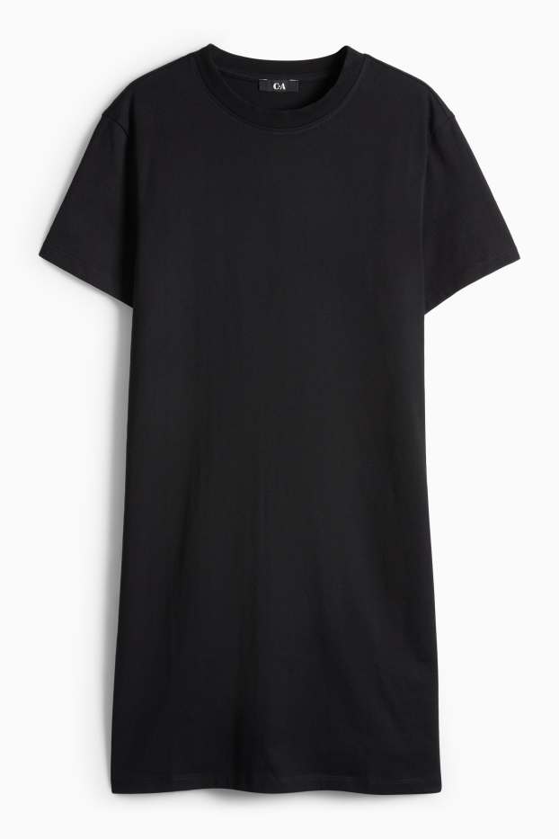 Femmes - Robe-T-shirt - straight fit - noir