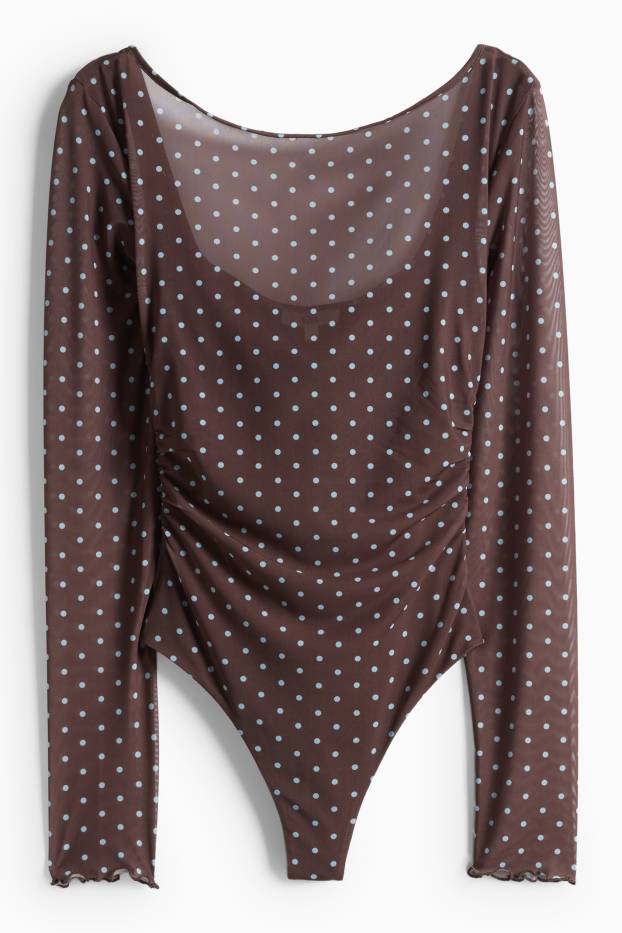 Femmes - Body pour bébé - à pois - marron foncé