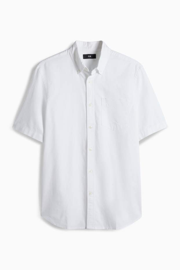 Herren - Hemd - Regular Fit - Button-down - weiß