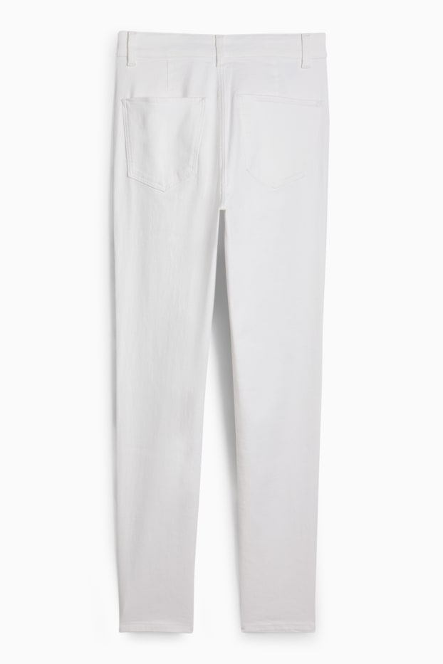Donna - Jegging jeans - vita alta - bianco