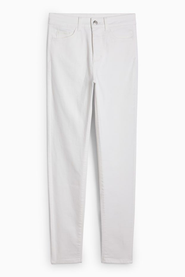Donna - Jegging jeans - vita alta - bianco