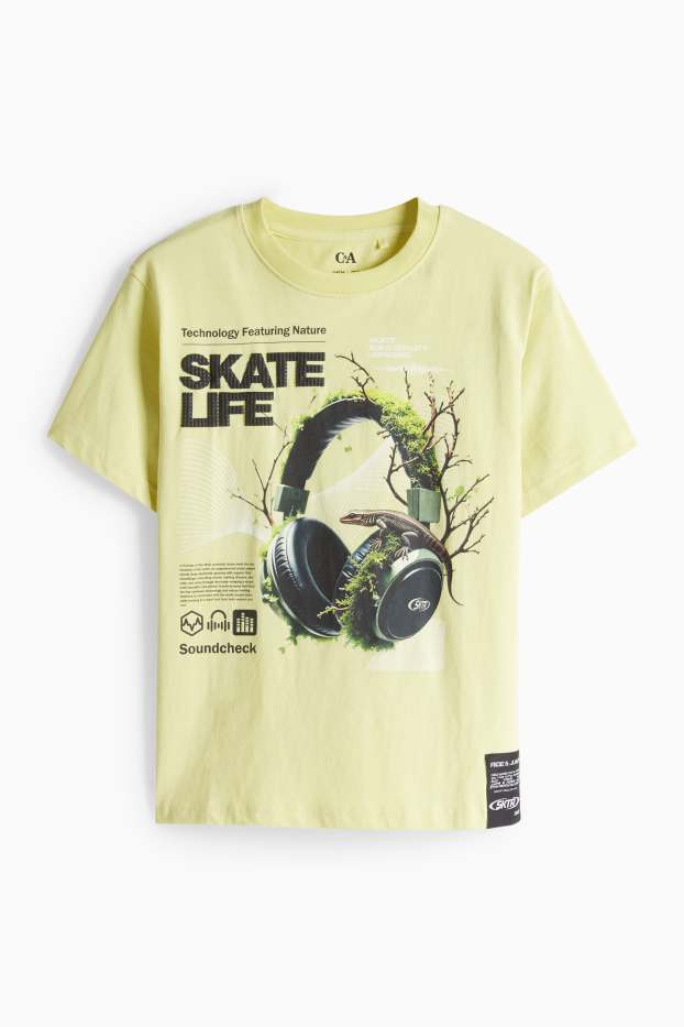 Kinder Jungen - Kopfhörer - Kurzarmshirt - gelb