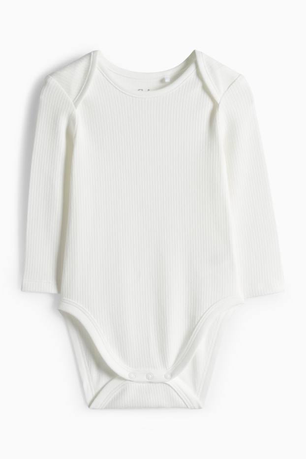 Bebeluși - fete - Set de salopete - alb / roz