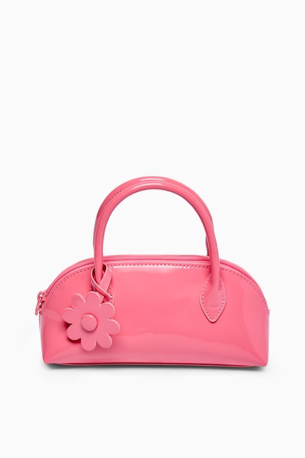 Kinder Mädchen - Blume - Lack-Tasche - Lederimitat - pink
