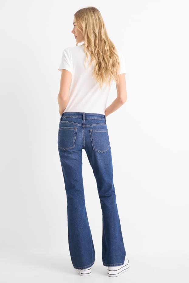 Dames - Bootcut jeans - low waist - jeansblauw