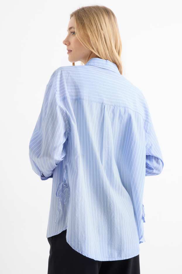 Femmes - Chemisier - à rayures - blanc / bleu clair