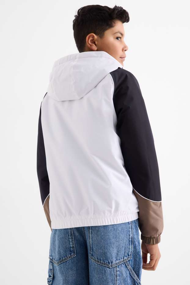 Enfants garçons - Veste à capuche - marron / blanc crème