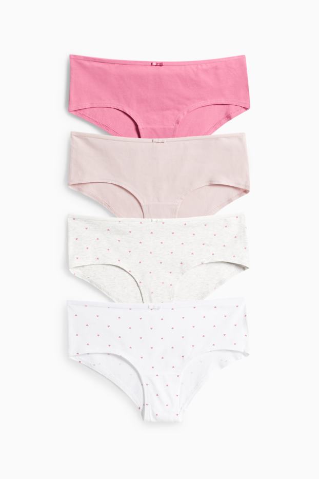 Femmes - Lot de 4 - shortys - blanc / rose