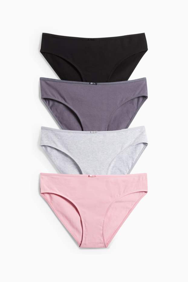 Femei - Multipack 4 perechi - chiloți - negru / roz