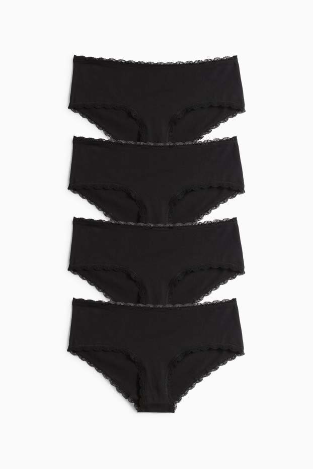 Femmes - Lot de 4 - shortys - noir
