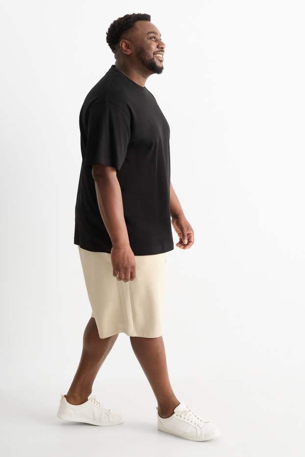 Home - Pantalons curts de xandall - texturats - beix clar