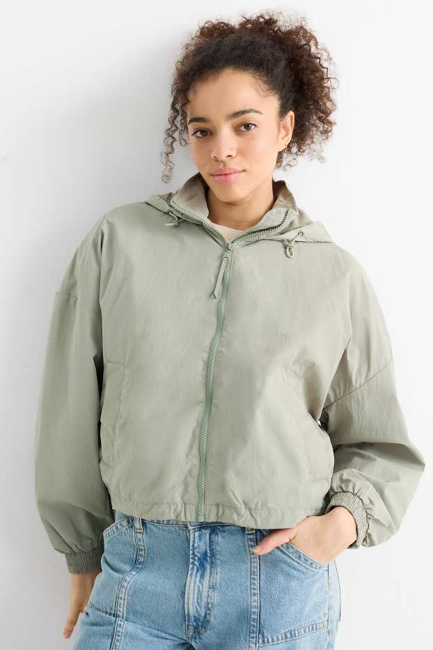 Femmes - Veste à capuche - finition déperlante - vert clair