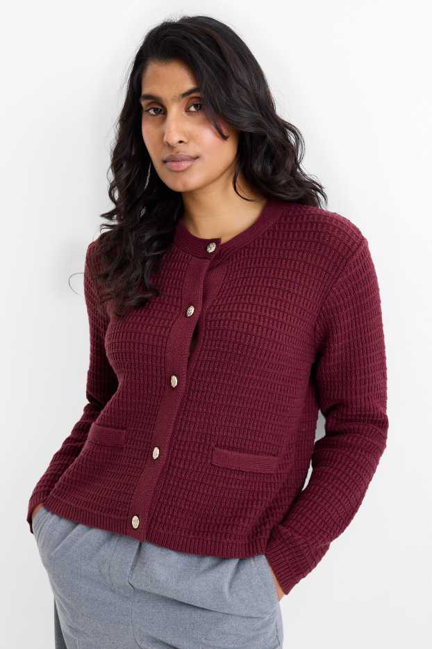 Femmes - Cardigan - bordeaux