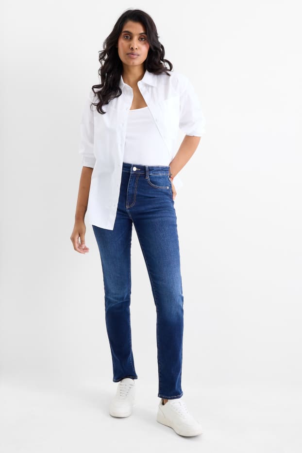 Femei - Slim jeans - talie înaltă - LYCRA® - denim-albastru