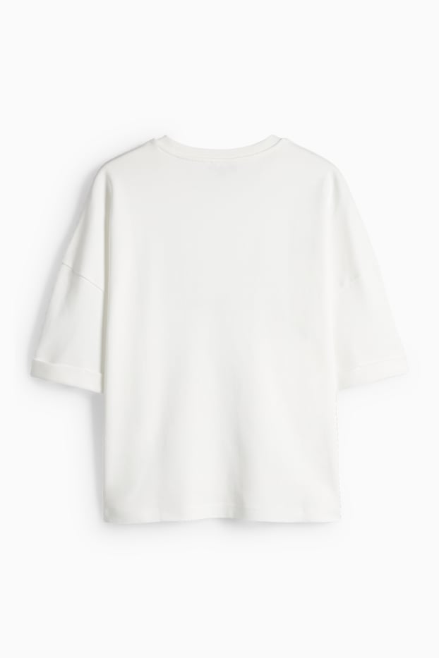 Damen - T-Shirt - Relaxed Fit - cremeweiß