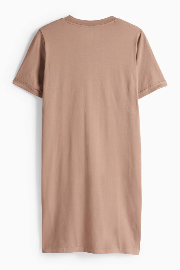 Femei - Rochie-tricou pentru alăptare - maro deschis