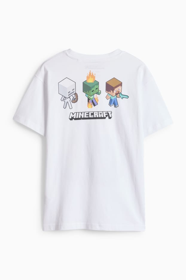 Children Boys - Minecraft - short sleeve T-shirt - white / green