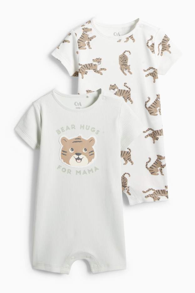 Bebeluși - băieți - Multipack 2 buc. - tigru - pijama salopetă bebeluși - albastru