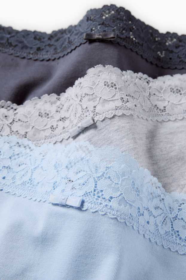 Donna - Confezione da 3 - slip - blu / grigio