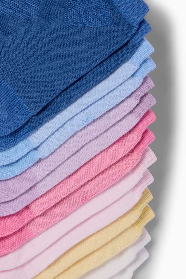 Copii - Fete - Multipack 7 perechi - inimi - șosete cu model pointelle - multicolor