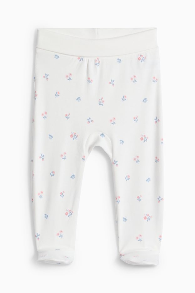 Nadó nena - Ratolins i floretes - conjunt per a nounat - 2 peces - blanc/rosa