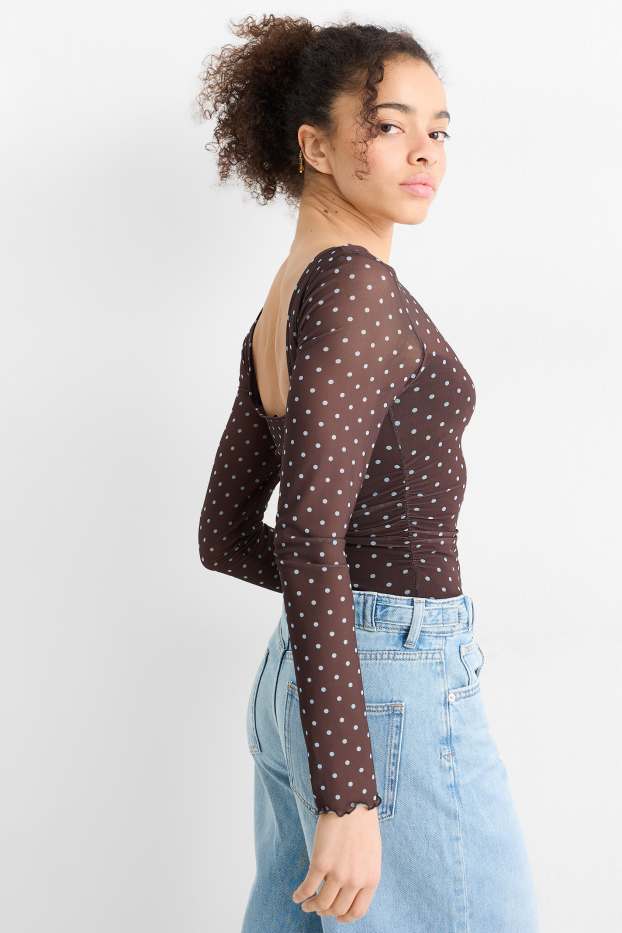 Femmes - Body pour bébé - à pois - marron foncé