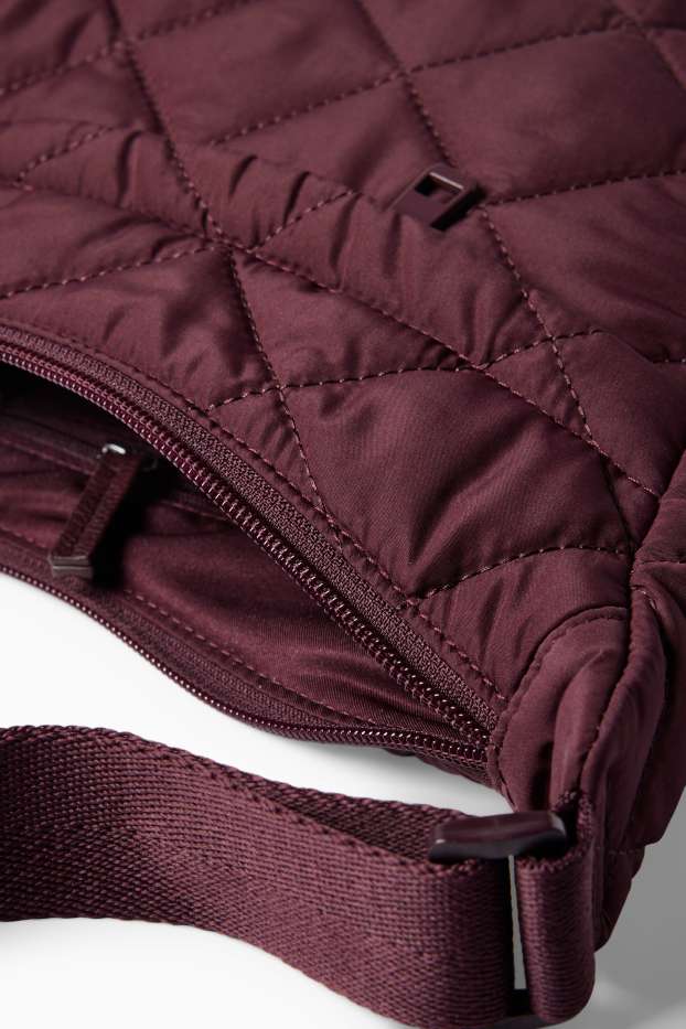 Damen - Stepp-Umhängetasche - bordeaux