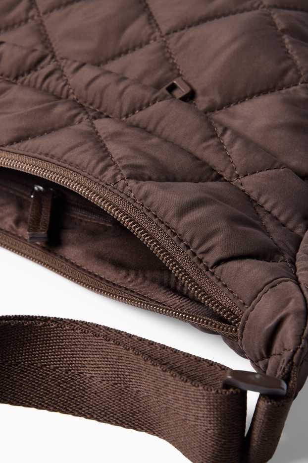 Damen - Stepp-Umhängetasche - dunkelbraun