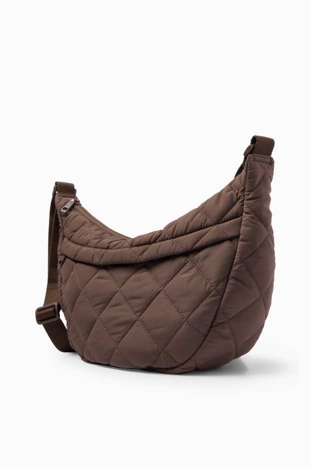 Damen - Stepp-Umhängetasche - dunkelbraun