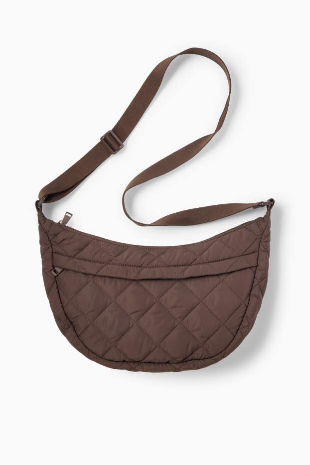 Damen - Stepp-Umhängetasche - dunkelbraun