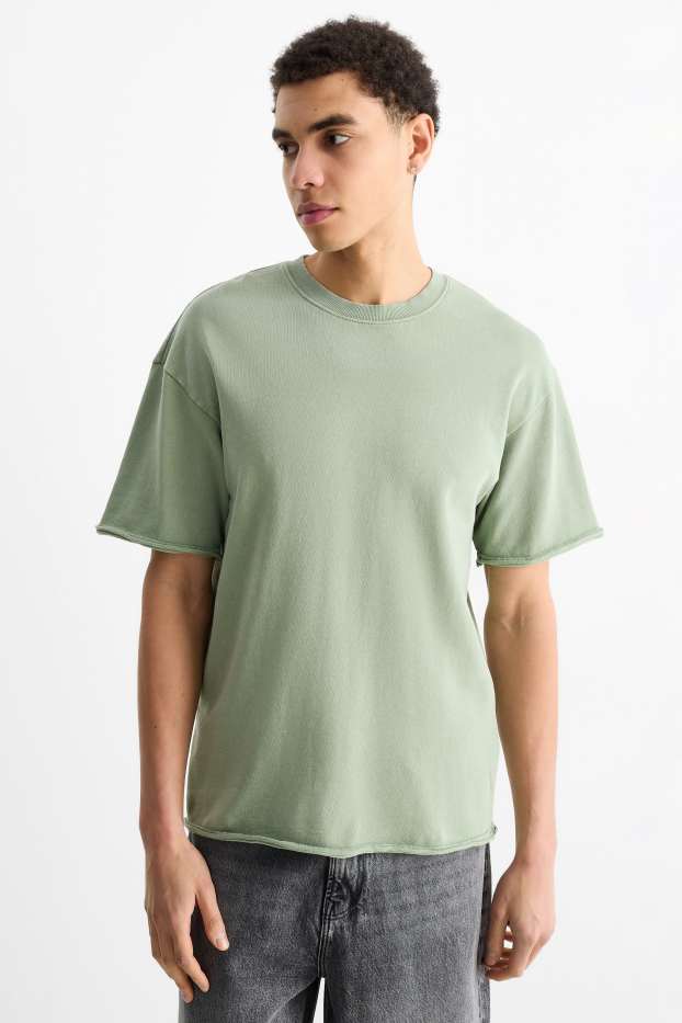 Pánské - Tričko - oversized - černá