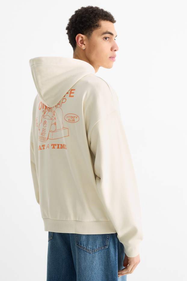 Hommes - Sweat à capuche oversize - Garfield - beige clair