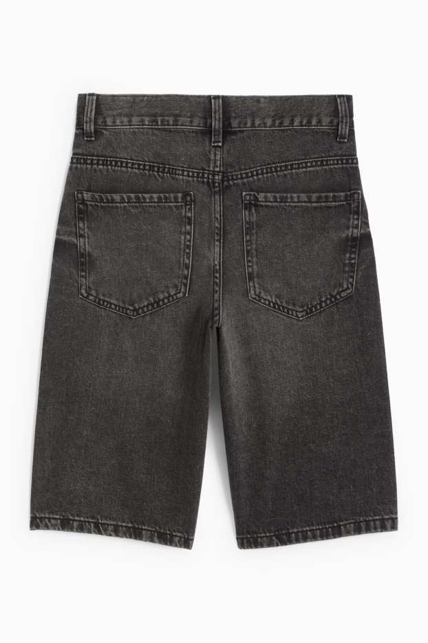 Children Boys - Denim Bermuda shorts - dark gray