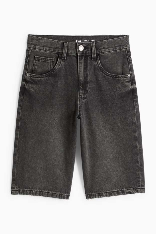 Children Boys - Denim Bermuda shorts - dark gray