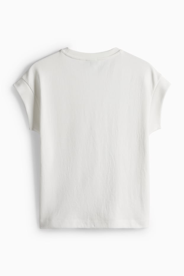 Dámské - Tričko - regular fit - krémově bílá